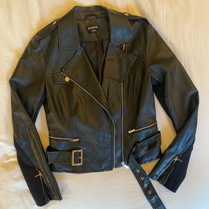 Vegan leather moto jacket